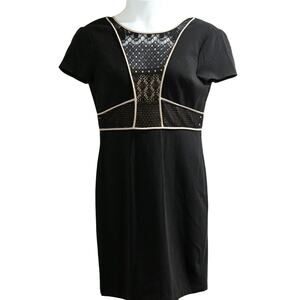 BCBG Maxazria Black Dress With Tan/Pink Piping 8